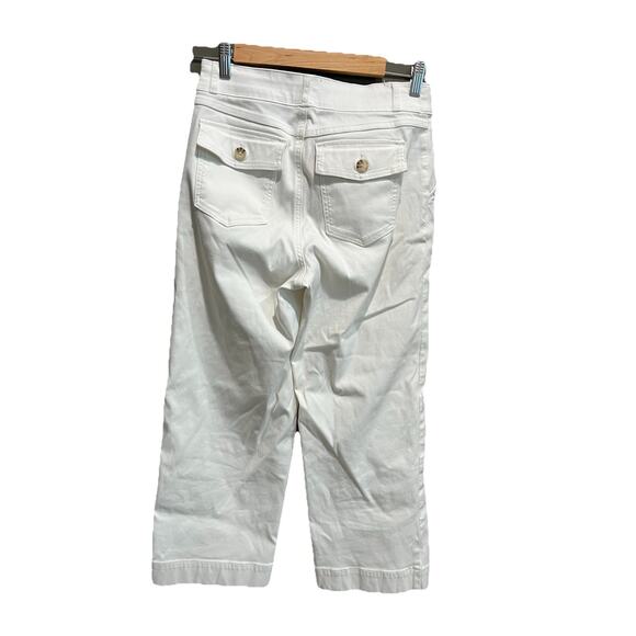 Spanx White Wide Leg Denim Pull On Women's Pants Size M Silver Lining - Picture 2 of 5
